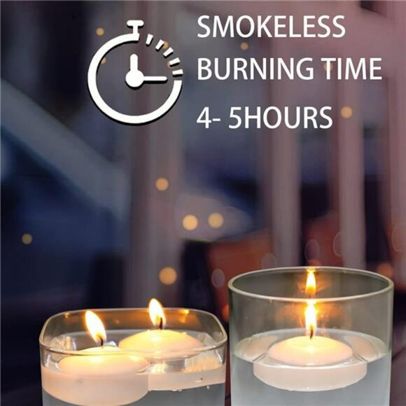 Natural Color Water Floating Mini Candle Discs for Weddings (24 Candles) - Picture 2 of 5